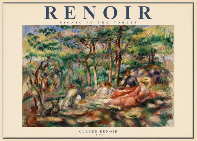 Renoir Picnic in the Forest No2 - Affiche