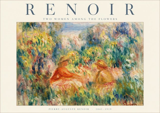 Renoir Two Women Among the Flowers No1 - Affiche