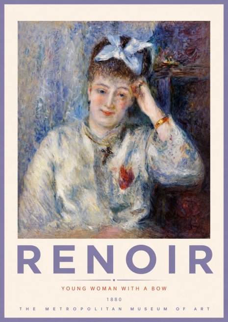 Renoir Young Woman with a Bow No2 - Affiche