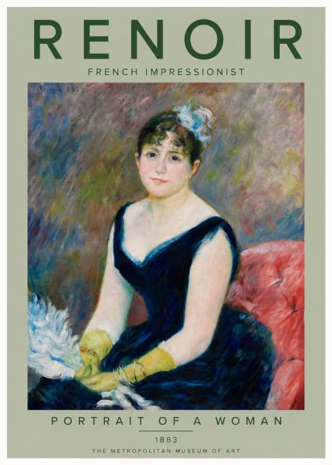 Renoir Portrait of a Woman No6 - Affiche