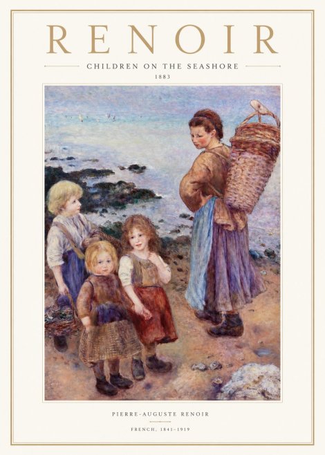 Renoir Children on the Seashore No1 - Affiche