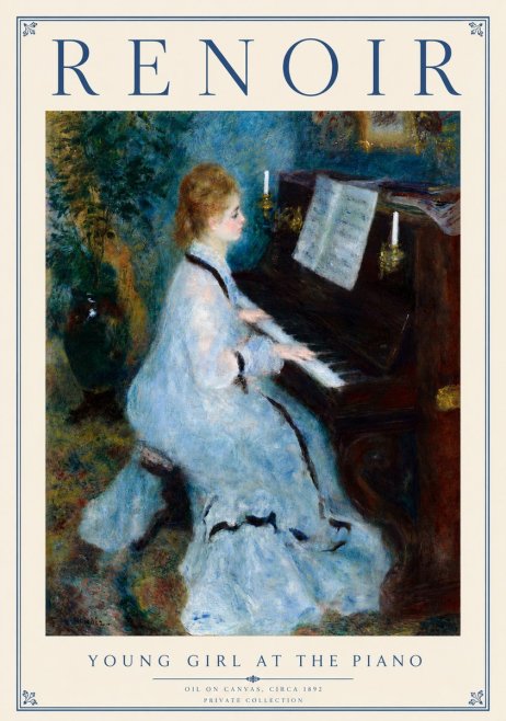 Renoir Young Girl at the Piano No4 - Affiche
