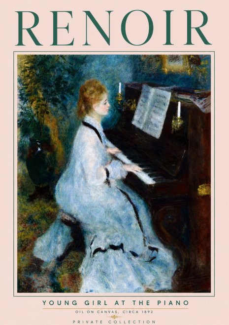 Renoir Young Girl at the Piano No5 - Affiche