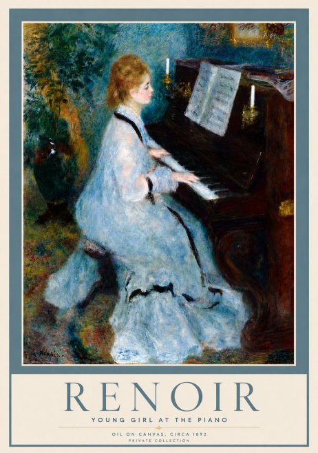 Renoir Young Girl at the Piano No6 - Affiche