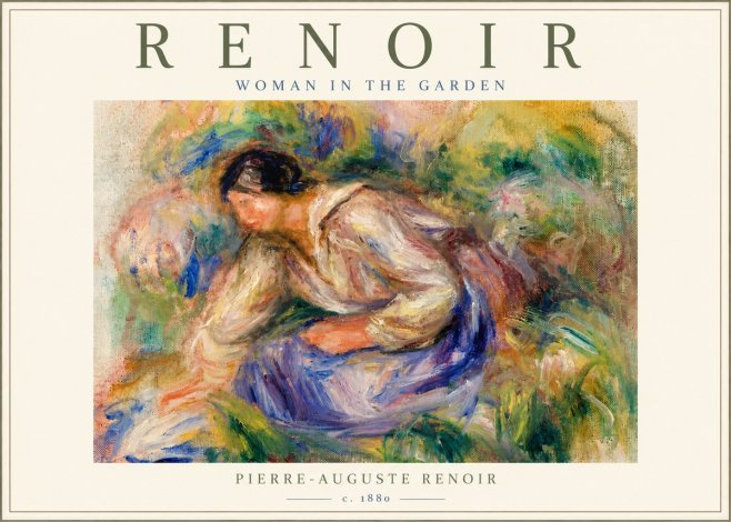 Renoir Woman in the Garden No5 - Affiche