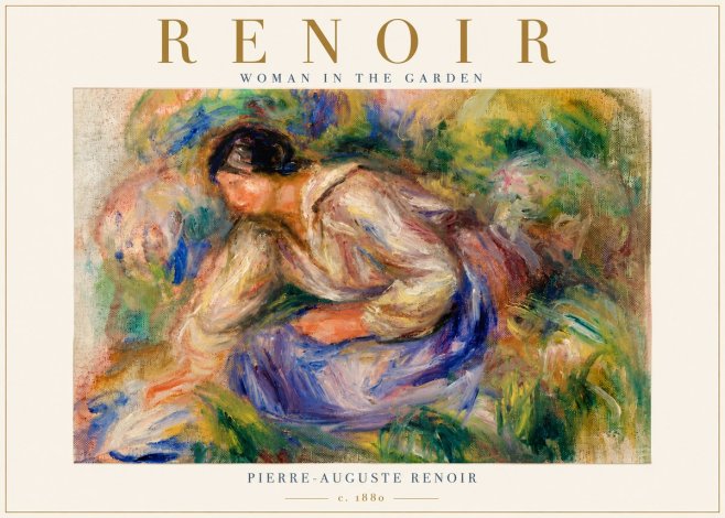 Renoir Woman in the Garden No6 - Affiche