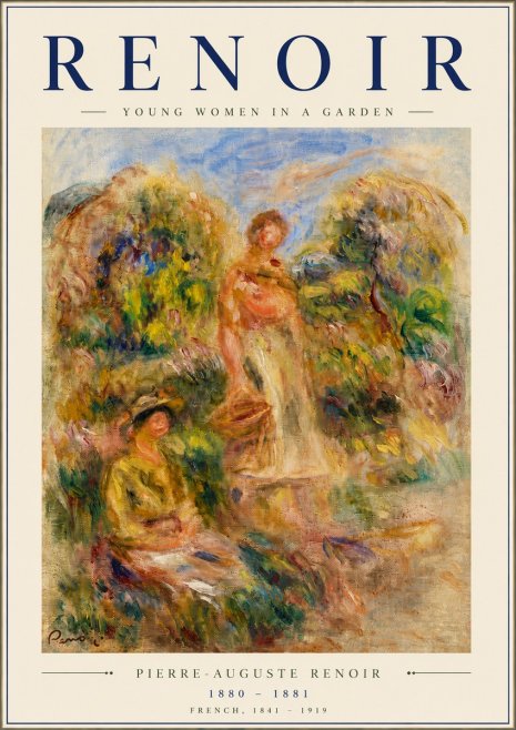 Renoir Young Women in a Garden No6 - Affiche