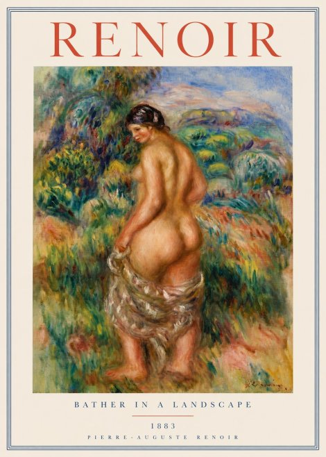 Renoir Bather in a Landscape No3 - Affiche