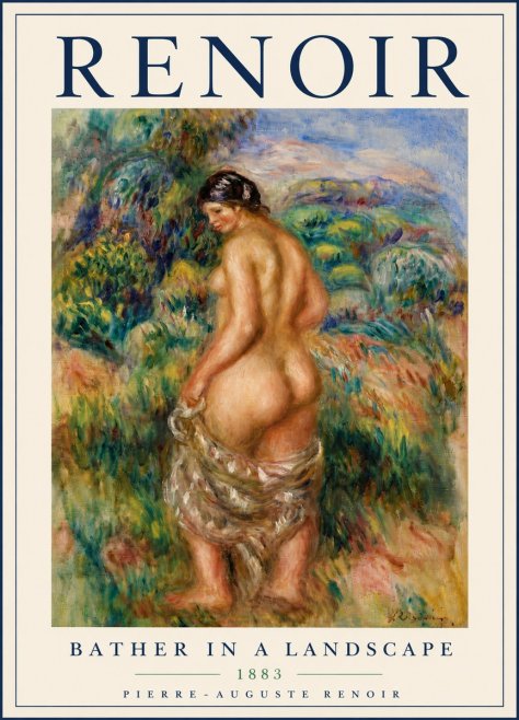 Renoir Bather in a Landscape No5 - Affiche