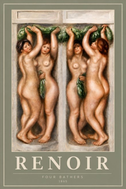 Renoir Four Bathers No6 - Affiche