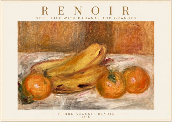 Renoir Still Life with Bananas and Oranges No4 - Affiche