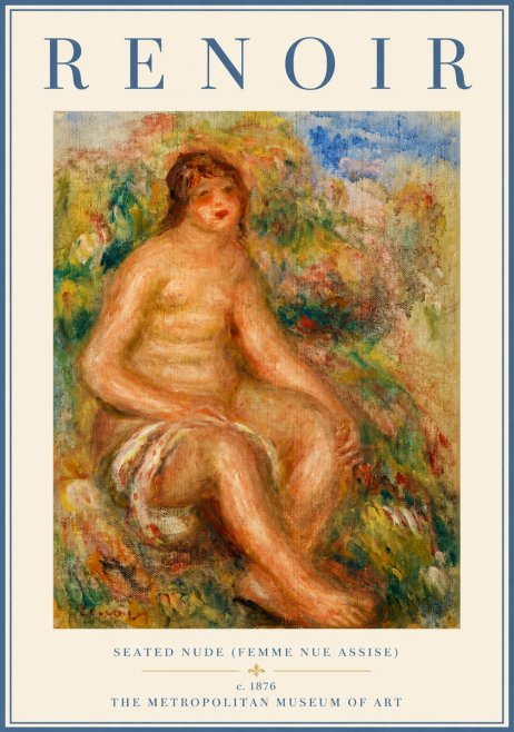 Renoir Seated Nude (Femme Nue Assise) No3 - Affiche