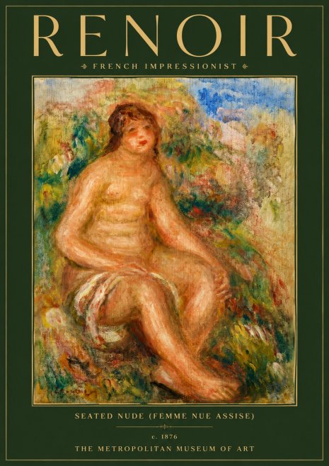 Renoir Seated Nude (Femme Nue Assise) No6 - Affiche