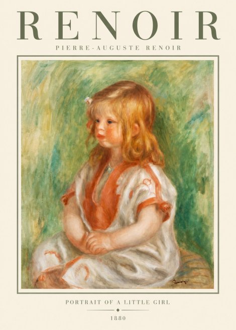 Renoir Portrait of a Little Girl No1 - Affiche