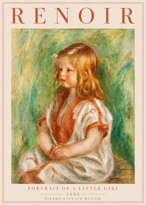 Renoir Portrait of a Little Girl No4 - Affiche