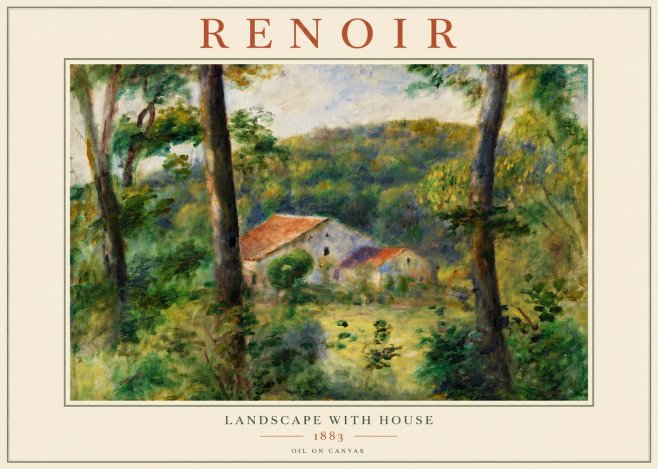 Renoir Landscape with House II No4 - Affiche