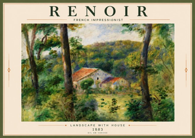 Renoir Landscape with House II No5 - Affiche