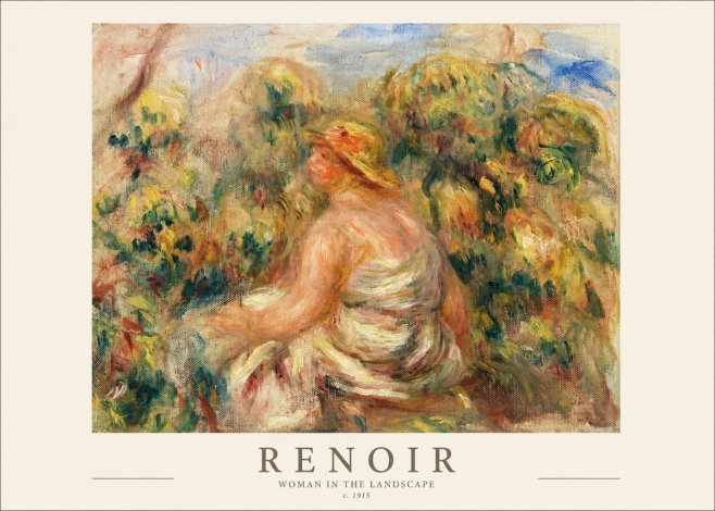 Renoir Woman in a Garden (Study) No2 - Affiche