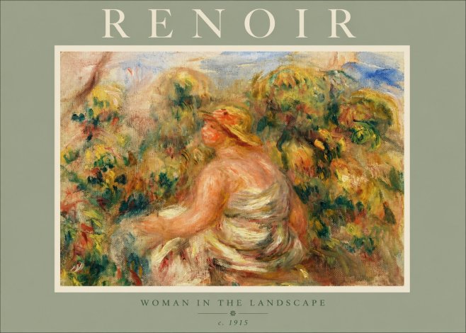 Renoir Woman in a Garden (Study) No3 - Affiche