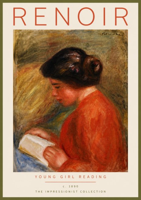 Renoir Young Girl Reading I No4 - Affiche