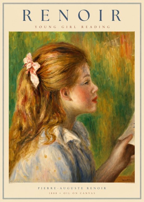 Renoir Young Girl Reading II No2 - Affiche