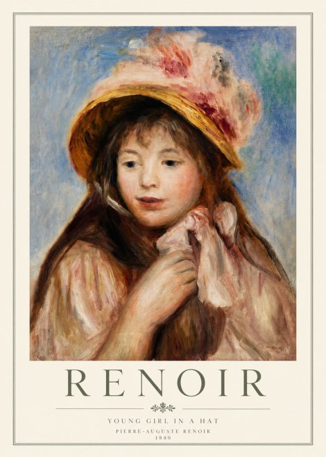 Renoir Young Girl in a Hat No2 - Affiche