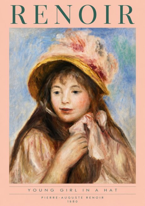 Renoir Young Girl in a Hat No3 - Affiche