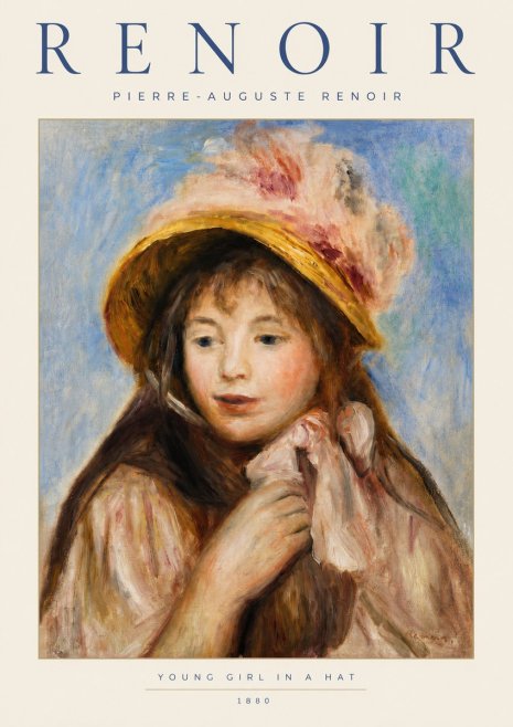 Renoir Young Girl in a Hat No4 - Affiche