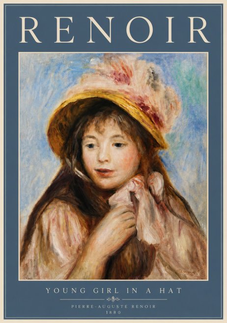 Renoir Young Girl in a Hat No6 - Affiche