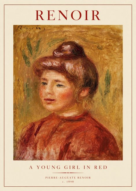 Renoir A Young Girl in Red No1 - Affiche