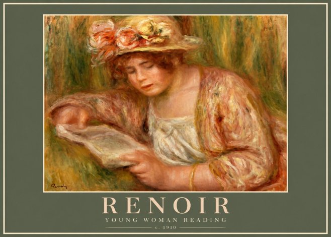 Renoir Young Woman Reading No2 - Affiche
