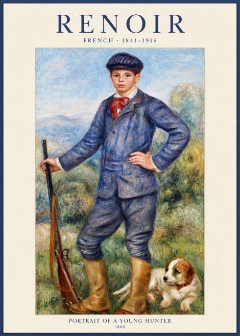 Renoir Portrait of a Young Hunter No1 - Affiche