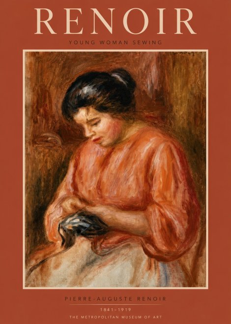 Renoir Young Woman Sewing I No3 - Affiche