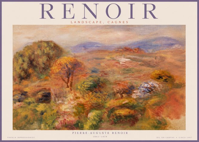 Renoir Landscape, Cagnes No3 - Affiche