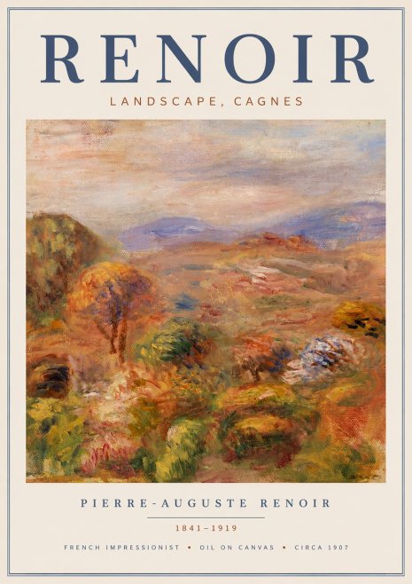 Renoir Landscape, Cagnes No4 - Affiche