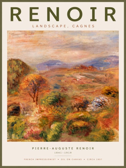 Renoir Landscape, Cagnes No6 - Affiche
