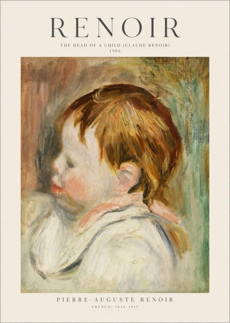 Renoir The Head of a Child (Claude Renoir) No1 - Affiche
