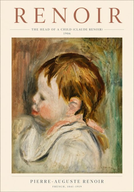 Renoir The Head of a Child (Claude Renoir) No3 - Affiche