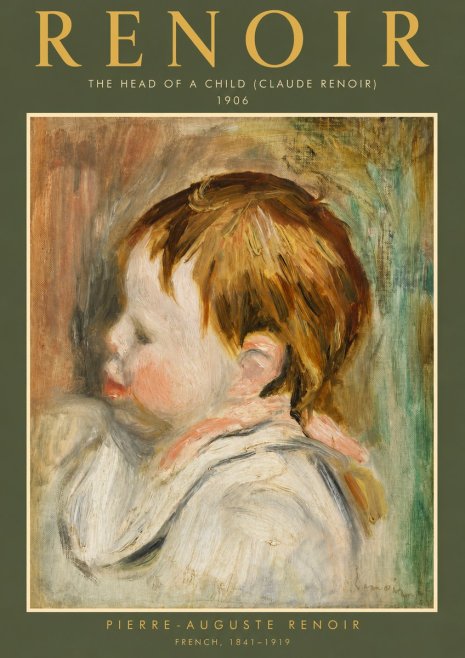 Renoir The Head of a Child (Claude Renoir) No4 - Affiche