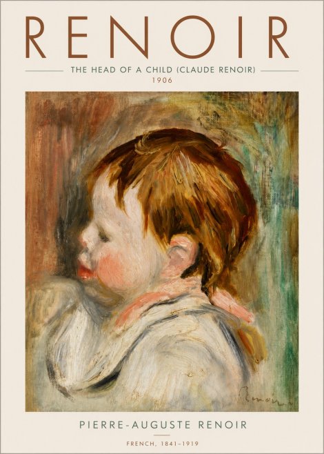 Renoir The Head of a Child (Claude Renoir) No6 - Affiche