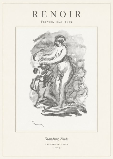 Renoir Standing Nude No1 - Affiche
