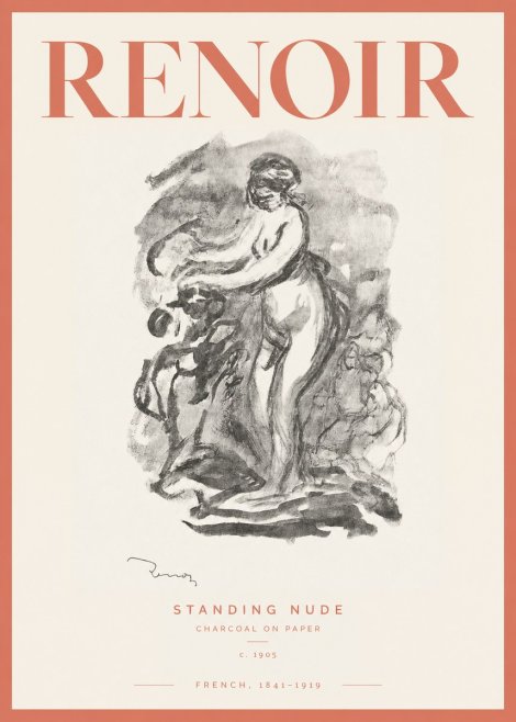 Renoir Standing Nude No2 - Affiche
