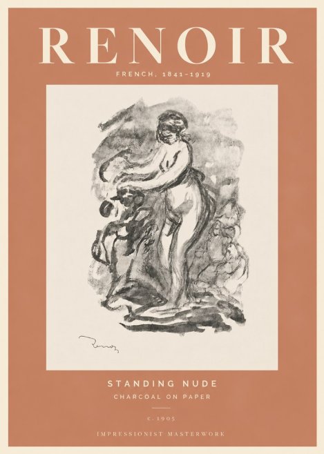 Renoir Standing Nude No5 - Affiche