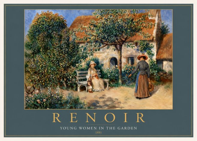 Renoir Young Women in the Garden II No2 - Affiche