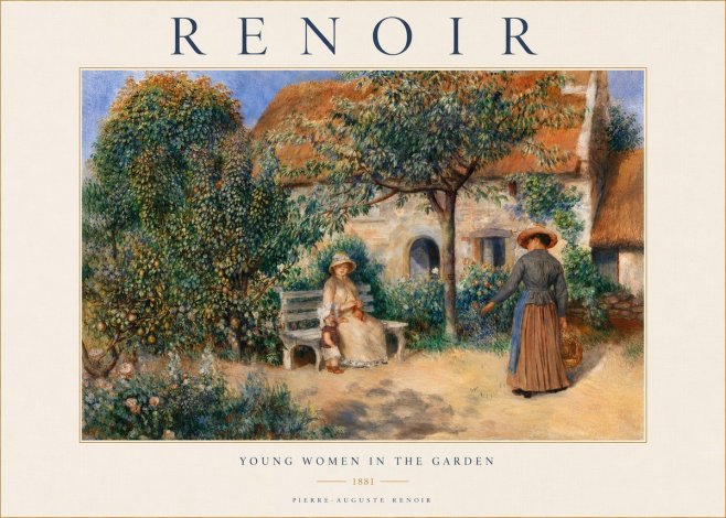 Renoir Young Women in the Garden II No3 - Affiche