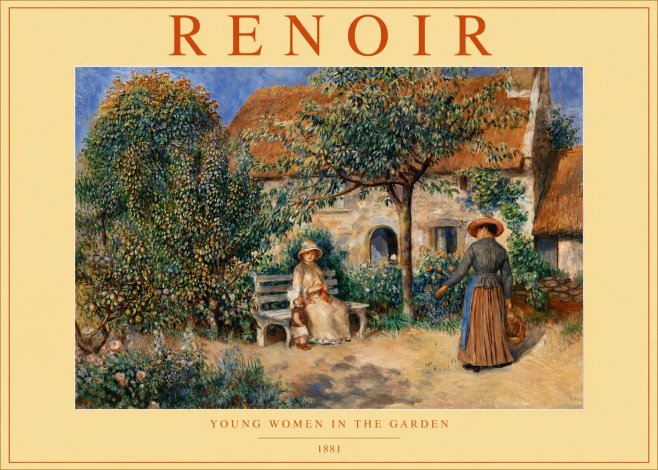 Renoir Young Women in the Garden II No4 - Affiche