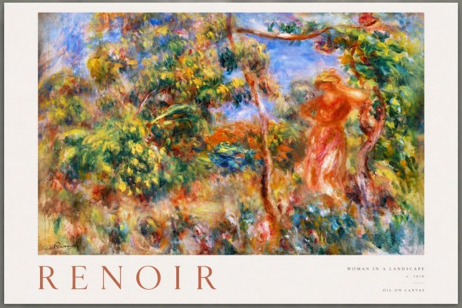 Renoir Woman in a Landscape No3 - Affiche