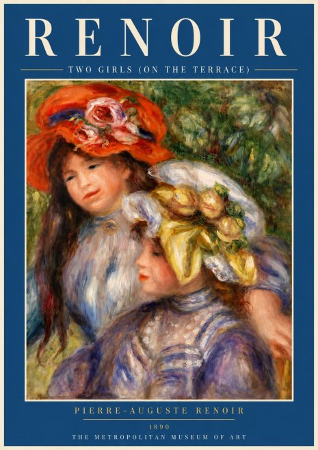 Renoir Two Girls (on the Terrace) No6 - Affiche