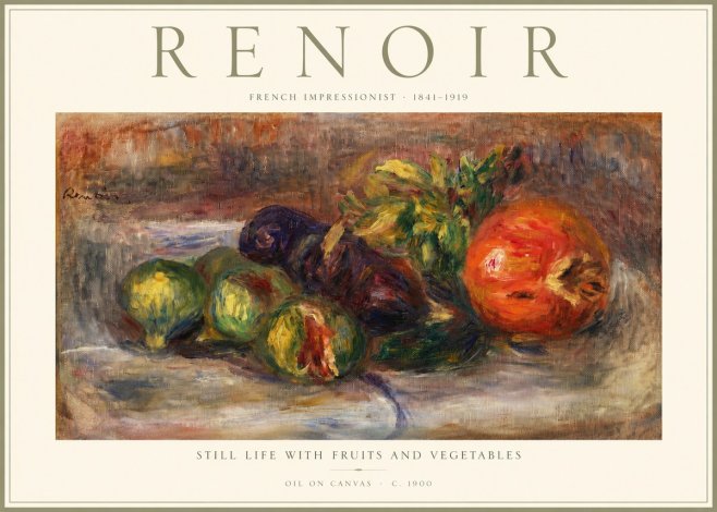 Renoir Still Life with Fruits and Vegetables No2 - Affiche