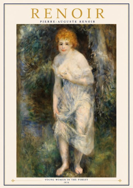 Renoir Young Woman in the Forest No2 - Affiche